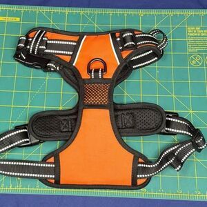 medium orange dog harness